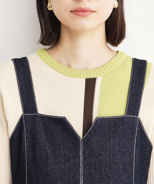 THE SHOP TK （ザ ショップ ティーケー ）の「◆デニムステッチジャンスカ/親子リンク（ワンピース・レディース・ブルー系その他/ブラック・11/12/13）」の7枚目の写真