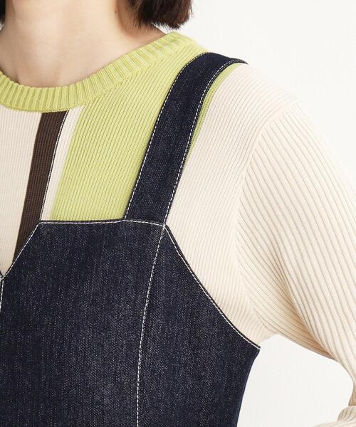 THE SHOP TK （ザ ショップ ティーケー ）の「◆デニムステッチジャンスカ/親子リンク（ワンピース・レディース・ブルー系その他/ブラック・11/12/13）」の6枚目の写真