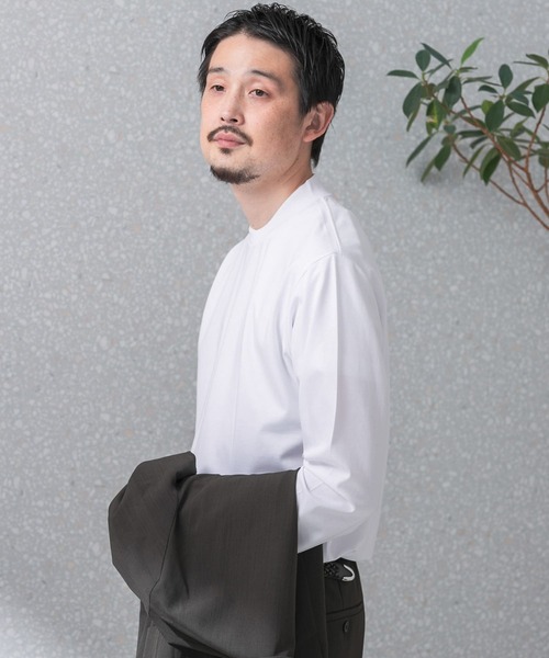 URBAN RESEARCH DOORS（アーバンリサーチドアーズ）の「『抗菌/防臭』LIFE STYLE TAILOR　シルケットポンチストレッチ長袖Tシャツ（シャツ/ブラウス・メンズ・ブルー系その他/ホワイト/チャコールグレー・MEDIUM/LARGE）」の5枚目の写真