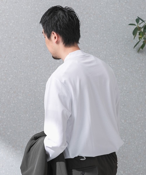 URBAN RESEARCH DOORS（アーバンリサーチドアーズ）の「『抗菌/防臭』LIFE STYLE TAILOR　シルケットポンチストレッチ長袖Tシャツ（シャツ/ブラウス・メンズ・ブルー系その他/ホワイト/チャコールグレー・MEDIUM/LARGE）」の6枚目の写真