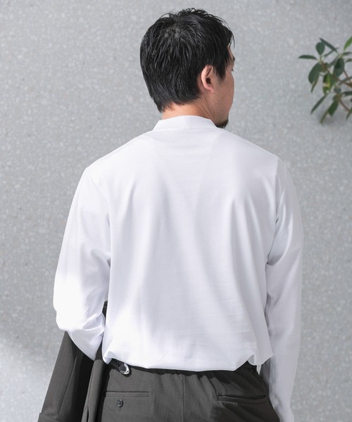 URBAN RESEARCH DOORS（アーバンリサーチドアーズ）の「『抗菌/防臭』LIFE STYLE TAILOR　シルケットポンチストレッチ長袖Tシャツ（シャツ/ブラウス・メンズ・ブルー系その他/ホワイト/チャコールグレー・MEDIUM/LARGE）」の7枚目の写真