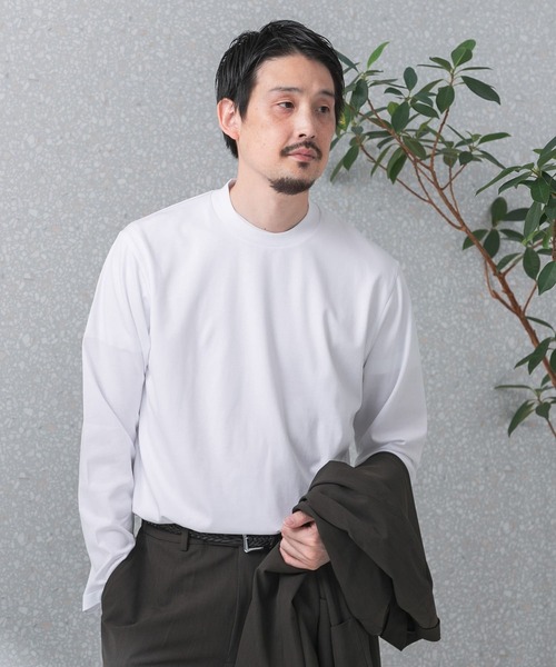 URBAN RESEARCH DOORS（アーバンリサーチドアーズ）の「『抗菌/防臭』LIFE STYLE TAILOR　シルケットポンチストレッチ長袖Tシャツ（シャツ/ブラウス・メンズ・ブルー系その他/ホワイト/チャコールグレー・MEDIUM/LARGE）」の8枚目の写真