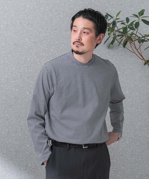 URBAN RESEARCH DOORS（アーバンリサーチドアーズ）の「『抗菌/防臭』LIFE STYLE TAILOR　シルケットポンチストレッチ長袖Tシャツ（シャツ/ブラウス・メンズ・ブルー系その他/ホワイト/チャコールグレー・MEDIUM/LARGE）」の11枚目の写真