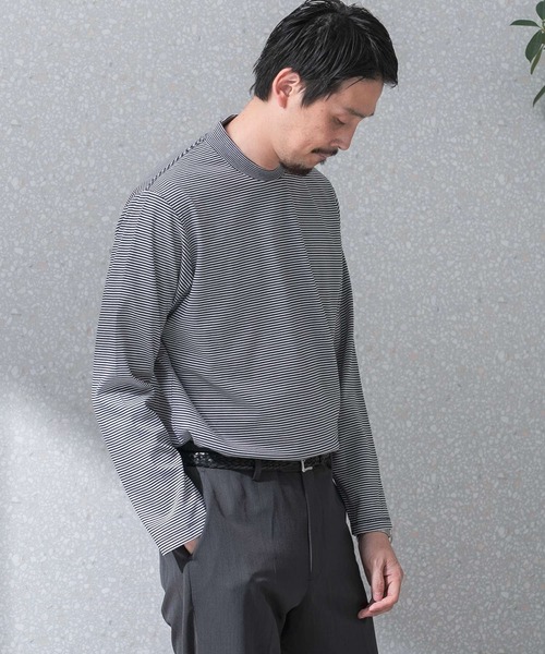 URBAN RESEARCH DOORS（アーバンリサーチドアーズ）の「『抗菌/防臭』LIFE STYLE TAILOR　シルケットポンチストレッチ長袖Tシャツ（シャツ/ブラウス・メンズ・ブルー系その他/ホワイト/チャコールグレー・MEDIUM/LARGE）」の15枚目の写真