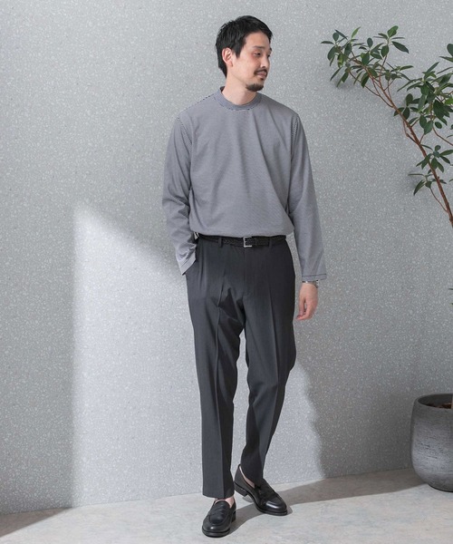 URBAN RESEARCH DOORS（アーバンリサーチドアーズ）の「『抗菌/防臭』LIFE STYLE TAILOR　シルケットポンチストレッチ長袖Tシャツ（シャツ/ブラウス・メンズ・ブルー系その他/ホワイト/チャコールグレー・MEDIUM/LARGE）」の17枚目の写真