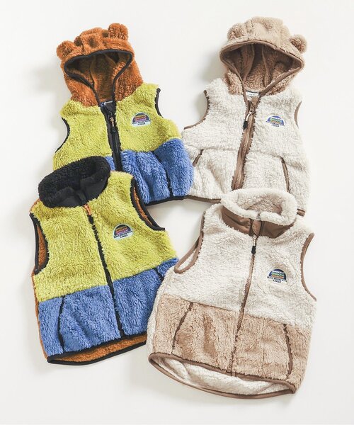 BREEZE(ブリーズ)の「【合体シリーズ】ファーフリースベスト(ベスト・キッズ・ピンク/レインボー/ブラック/アイボリー/パープル/オフホワイト・90/100/110/120/130/140/150)」の8枚目の写真