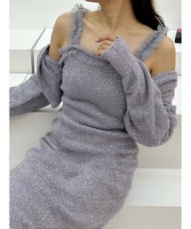 MERCURYDUO | ラメシャギーカーデセットキャミニットワンピース(ワンピース)