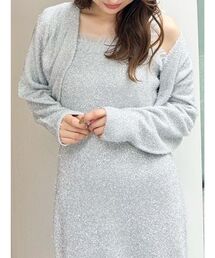 MERCURYDUO（マーキュリーデュオ）の「ラメシャギーカーデセットキャミニットワンピース（ワンピース）」