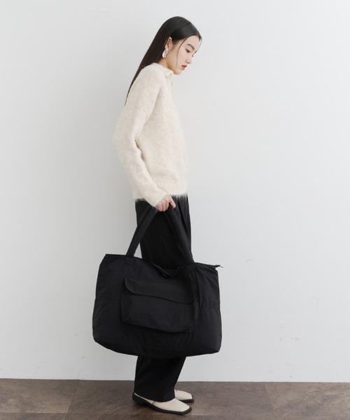 ブラックナイロン トートバッグ 大容量 ロングセラー】大容量軽量ナイロントート/トラベルバッグ