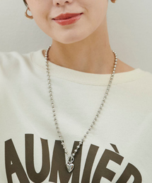 Rouge vif | 【LEEADA/リーダ 】ハートボールチェーンネックレス(ネックレス)