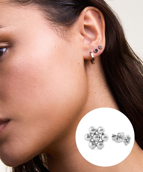 セール】Flower Stud Earring レーディスピアス ローズゴールド