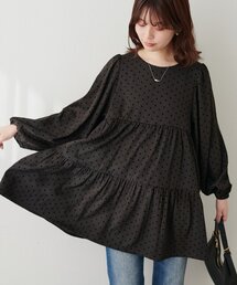 natural couture | 【WEB限定】フロッキードットティアードチュニック(シャツ/ブラウス)