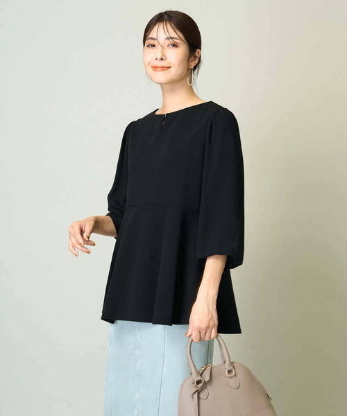 a.v.v(アーヴェヴェ)の「シフォンスリーブペプラムトップス(Tシャツ/カットソー・レディース・ベージュ/ブラック・34/36/38/42/40)」の19枚目の写真