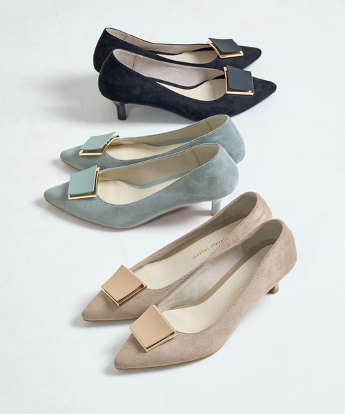 WA ORiental TRaffic(ダブルエーオリエンタルトラフィック)の「2wayスクエアモチーフヒールパンプス 42305(パンプス・レディース・ベージュ/ブラック/ブルー・34/35/36/37/38/39/40/41/42/33/43)」の3枚目の写真