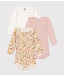 PETIT BATEAU（プチバトー）の「長袖ボディ３枚組（ロンパース・キッズ）」