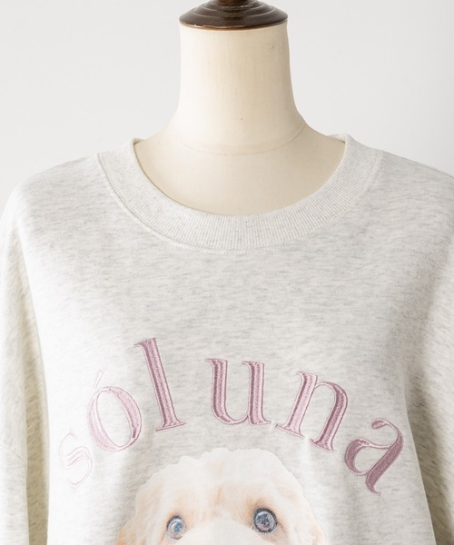 INTER FACTORY（インターファクトリー）の「soluna - アニマルプリントスウェット - made in INTER FACTORY（スウェット・レディース・アイボリー/ライトブルー・FREE）」の9枚目の写真