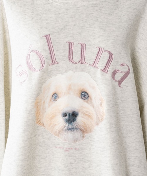 INTER FACTORY（インターファクトリー）の「soluna - アニマルプリントスウェット - made in INTER FACTORY（スウェット・レディース・アイボリー/ライトブルー・FREE）」の10枚目の写真