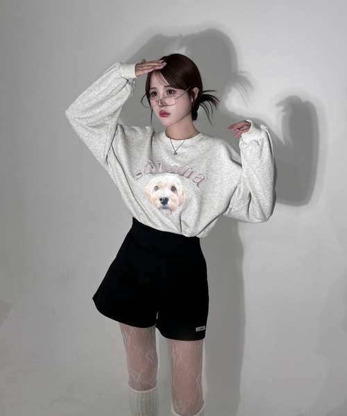 INTER FACTORY（インターファクトリー）の「soluna - アニマルプリントスウェット - made in INTER FACTORY（スウェット・レディース・アイボリー/ライトブルー・FREE）」の21枚目の写真