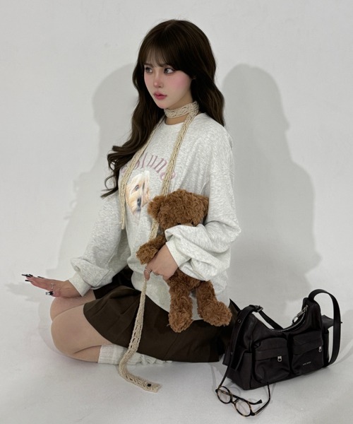 INTER FACTORY（インターファクトリー）の「soluna - アニマルプリントスウェット - made in INTER FACTORY（スウェット・レディース・アイボリー/ライトブルー・FREE）」の22枚目の写真