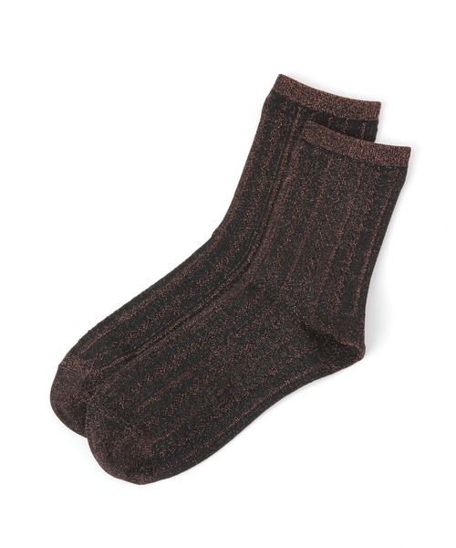 GLOBAL WORK（グローバルワーク）の「抗菌防臭編みラメソックス/144295（ソックス/靴下・レディース・ベージュ/ブラック/ブラウン・FREE）」の2枚目の写真
