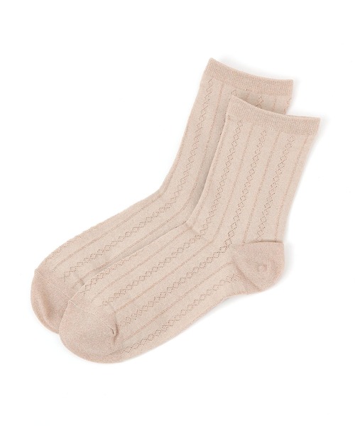 GLOBAL WORK（グローバルワーク）の「抗菌防臭編みラメソックス/144295（ソックス/靴下・レディース・ベージュ/ブラック/ブラウン・FREE）」の3枚目の写真