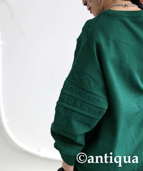 antiqua（アンティカ）の「3Dジャガードニットカーディガン（ニット/セーター・レディース・ブルー/ブラック/ベージュ/グリーン/レッド・ONESIZE）」の22枚目の写真