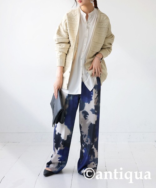 antiqua（アンティカ）の「3Dジャガードニットカーディガン（ニット/セーター・レディース・ブルー/ブラック/ベージュ/グリーン/レッド・ONESIZE）」の14枚目の写真