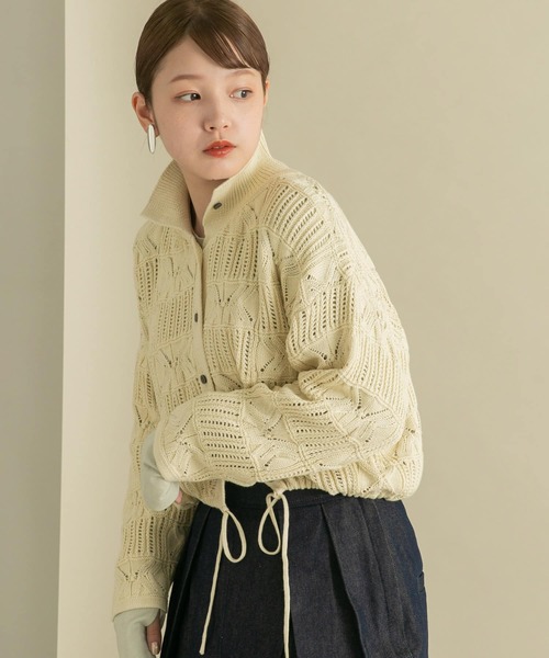 KBF(ケイビーエフ)の「透かし編みニットカーディガン(カーディガン/ボレロ・レディース・アイボリー/パープル/ブラック・ONE)」の7枚目の写真