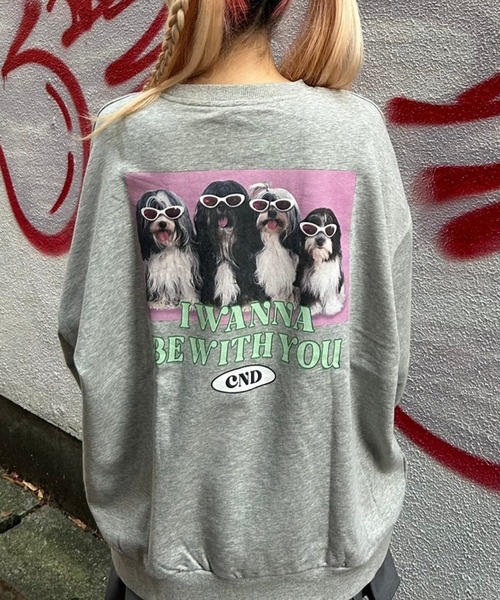 キャンディストリッパー　スウェット　赤　猫 ANGEL KITTEN L/S TEE | Candy Stripper（キャンディ
