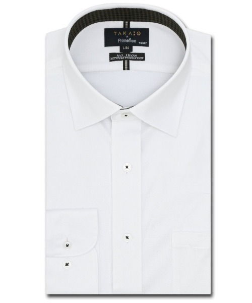 タカキュー プライムフレックス ストレッチ ウォッシャブル ワイドカラー ビジネスドレス 長袖ニットシャツ（ビジネスシャツ）｜TAKA-Q（タカキュー）