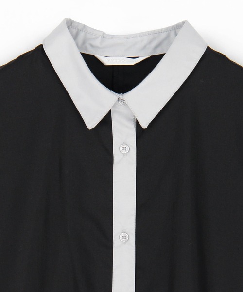 NICOLE white（ニコルホワイト）の「プリーツシャツブラウス（シャツ/ブラウス・レディース・ブラック/ネイビー/ストライプ・FREE）」の8枚目の写真