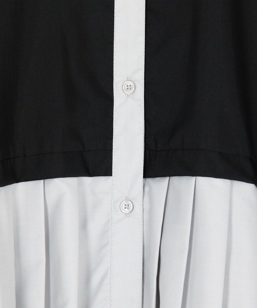NICOLE white（ニコルホワイト）の「プリーツシャツブラウス（シャツ/ブラウス・レディース・ブラック/ネイビー/ストライプ・FREE）」の11枚目の写真