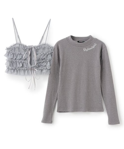 by LOVEiT(バイラビット)の「キャミつきロングTシャツ(アンサンブル・キッズ・ベージュ/グレー・120cm/130cm/140cm/150cm/160cm)」の8枚目の写真