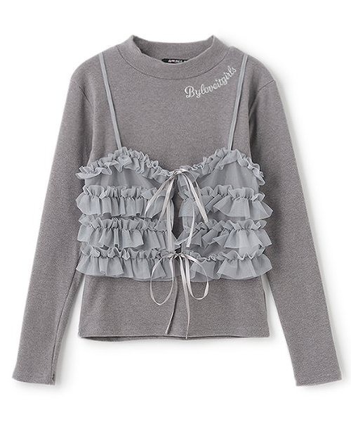 by LOVEiT(バイラビット)の「キャミつきロングTシャツ(アンサンブル・キッズ・ベージュ/グレー・120cm/130cm/140cm/150cm/160cm)」の6枚目の写真