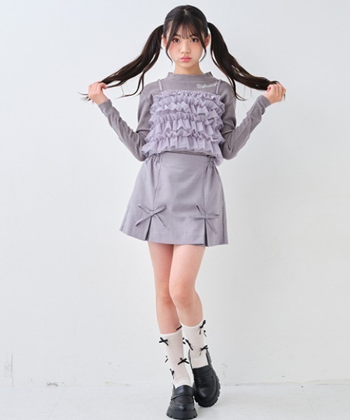 by LOVEiT(バイラビット)の「キャミつきロングTシャツ(アンサンブル・キッズ・ベージュ/グレー・120cm/130cm/140cm/150cm/160cm)」の3枚目の写真