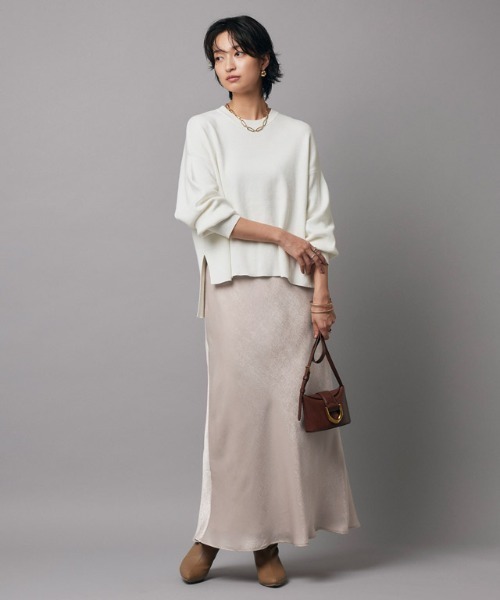 RASW（ラス）の「[RASW]サテンバイヤススカート（スカート・レディース・グレイッシュベージュ/グリーン系その他・PM/M/L）」の3枚目の写真