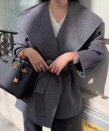 FREE STYLISTS | YUGA_YGMC　ボリュームカラー ローブウールコート(チェスターコート)