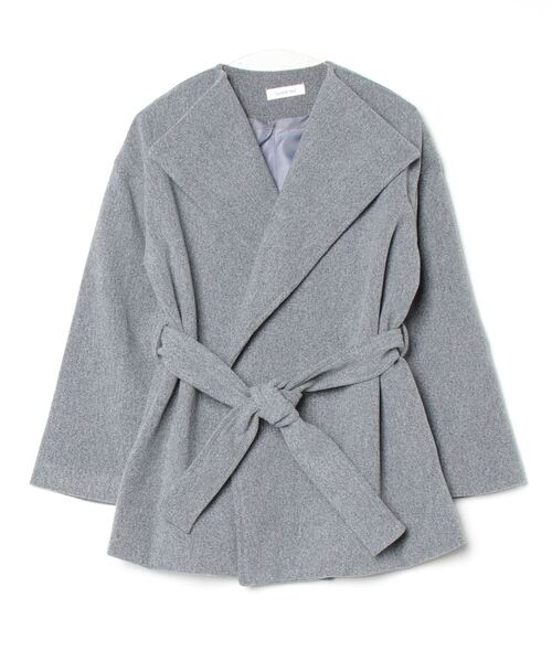 FREE STYLISTS（フリー スタイリスト）の「YUGA_YGMC　ボリュームカラー ローブウールコート（チェスターコート・レディース・グレー/ブラック/キャメル・FREE）」の8枚目の写真