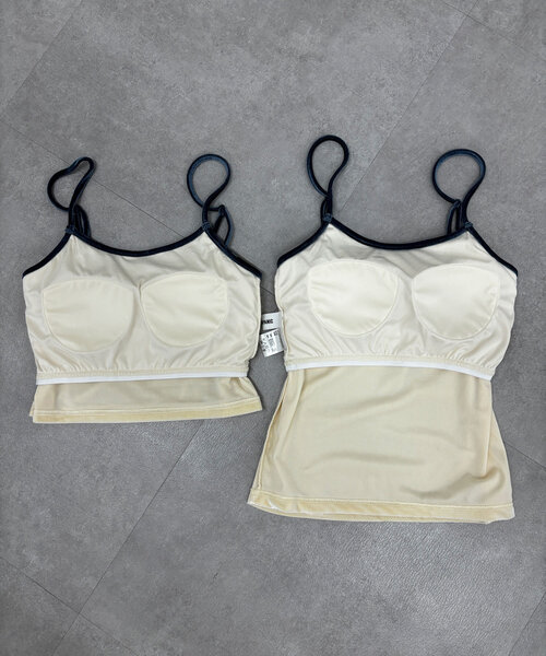 CIAOPANIC（チャオパニック）の「【2サイズ展開】カップ付きベロアキャミソール（キャミソール・レディース・ブラック/グレー/ピンク/ホワイト/ベージュ・0/1）」の6枚目の写真