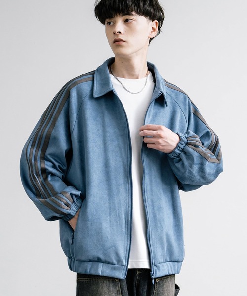 Rocky Monroe(ロッキーモンロー)の「オーバーサイズサイドラインスエードドルマンブルゾン(ブルゾン・メンズ・ベージュ/チャコール/アイボリー/ブルー・M/L)」の4枚目の写真
