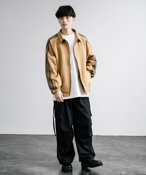 Rocky Monroe(ロッキーモンロー)の「オーバーサイズサイドラインスエードドルマンブルゾン(ブルゾン・メンズ・ベージュ/チャコール/アイボリー/ブルー・M/L)」の16枚目の写真