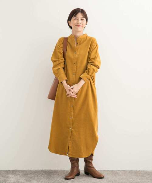 URBAN RESEARCH DOORS（アーバンリサーチドアーズ）の「『UR TECH』コーデュロイシャツワンピース（ワンピース・レディース・ブルー/グレー/ベージュ/マスタード/ミント/ピンク・SMALL/MEDIUM）」の16枚目の写真