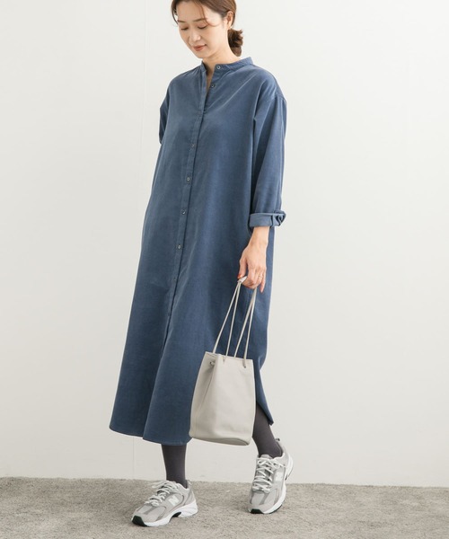 URBAN RESEARCH DOORS（アーバンリサーチドアーズ）の「『UR TECH』コーデュロイシャツワンピース（ワンピース・レディース・ブルー/グレー/ベージュ/マスタード/ミント/ピンク・SMALL/MEDIUM）」の18枚目の写真