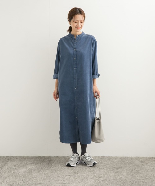 美品　　URBAN RESEARCH　　オリーブ　　コーデュロイシャツワンピース UR TECH』コーデュロイシャツワンピース[DR47-26A202]｜URBAN