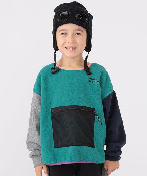 THE PARK SHOP（ザパークショップ）の「【SHIPS KIDS別注】THE PARK SHOP:115～145cm / マルチ フリース（スウェット・キッズ・ライム/ロイヤルブルー・115/125/135/145）」の3枚目の写真