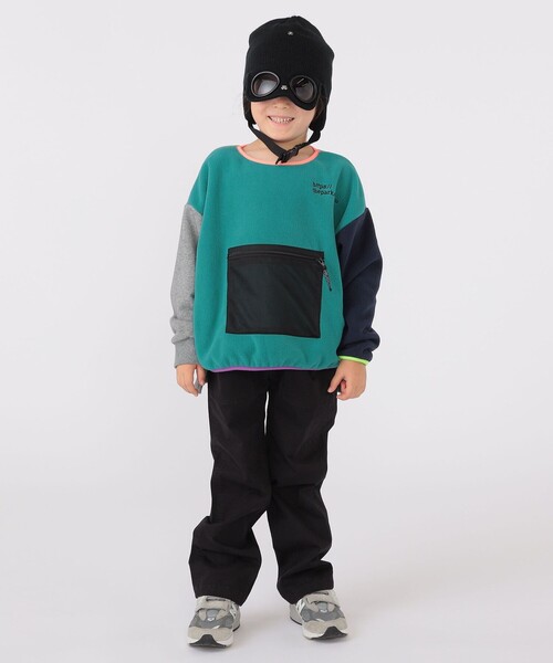 THE PARK SHOP（ザパークショップ）の「【SHIPS KIDS別注】THE PARK SHOP:115～145cm / マルチ フリース（スウェット・キッズ・ライム/ロイヤルブルー・115/125/135/145）」の4枚目の写真