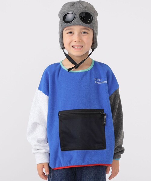 THE PARK SHOP（ザパークショップ）の「【SHIPS KIDS別注】THE PARK SHOP:115～145cm / マルチ フリース（スウェット・キッズ・ライム/ロイヤルブルー・115/125/135/145）」の9枚目の写真