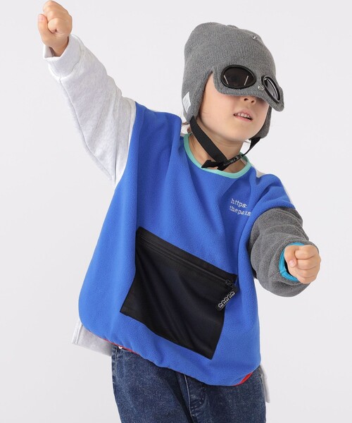 THE PARK SHOP（ザパークショップ）の「【SHIPS KIDS別注】THE PARK SHOP:115～145cm / マルチ フリース（スウェット・キッズ・ライム/ロイヤルブルー・115/125/135/145）」の12枚目の写真