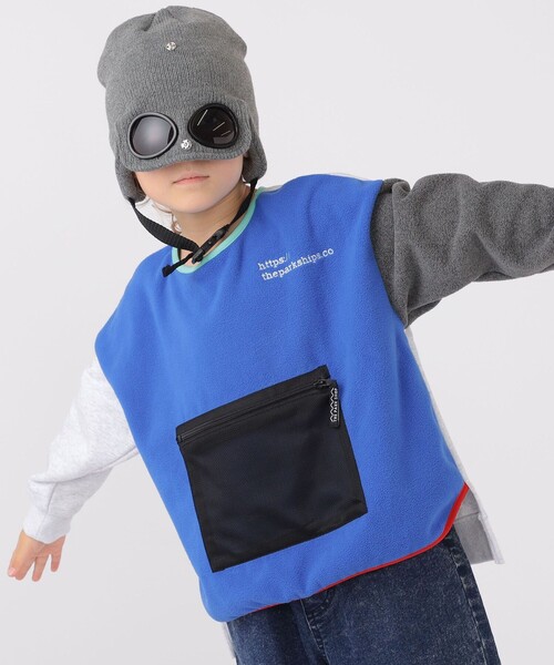 THE PARK SHOP（ザパークショップ）の「【SHIPS KIDS別注】THE PARK SHOP:115～145cm / マルチ フリース（スウェット・キッズ・ライム/ロイヤルブルー・115/125/135/145）」の13枚目の写真