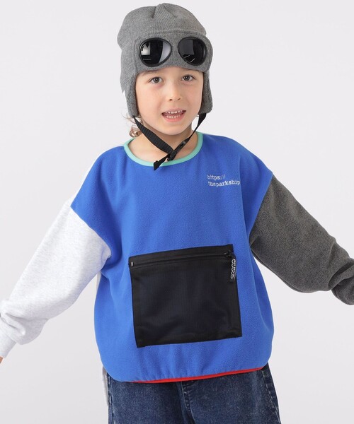 THE PARK SHOP（ザパークショップ）の「【SHIPS KIDS別注】THE PARK SHOP:115～145cm / マルチ フリース（スウェット・キッズ・ライム/ロイヤルブルー・115/125/135/145）」の14枚目の写真